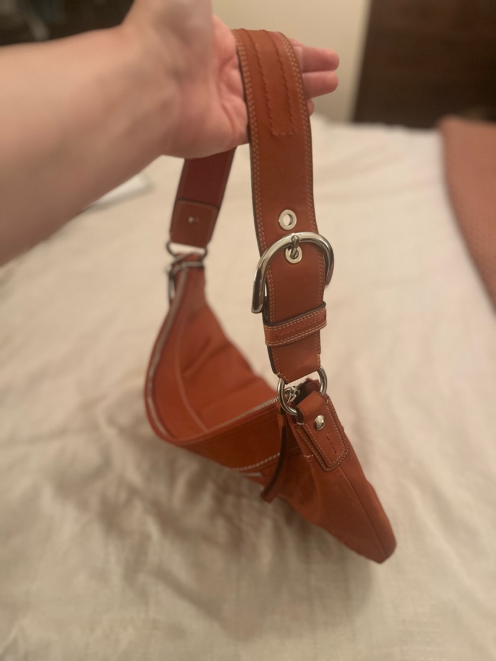 Coach SoHo Pleated Leather Hobo Bag in Rich Rust - Picture 5 of 5